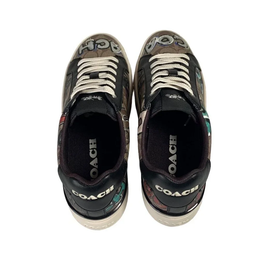 NWT Coach X Clip Mint + Serf Sneakers Sz.9 Low Top Signature Khaki Multi Canvas - Picture 16 of 16